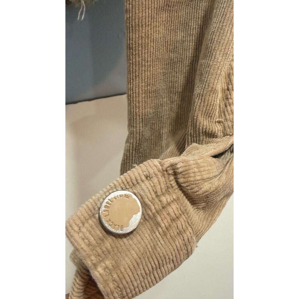 BLACK LABEL Tan CORDUROY Cut-Off Hem BUTTON-UP Cropped CUTE CASUAL Jacket Sz L - Picture 8 of 13